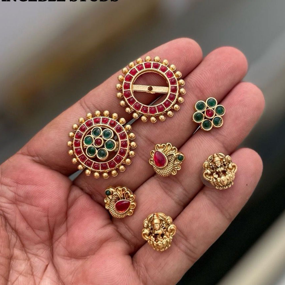 Kavita Art Assorted Design Changeable Stud Earrings Set for Women