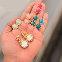 Kavita Art Stylish Interchangeable Colorful Crystal And Pearl Dangler Earrings