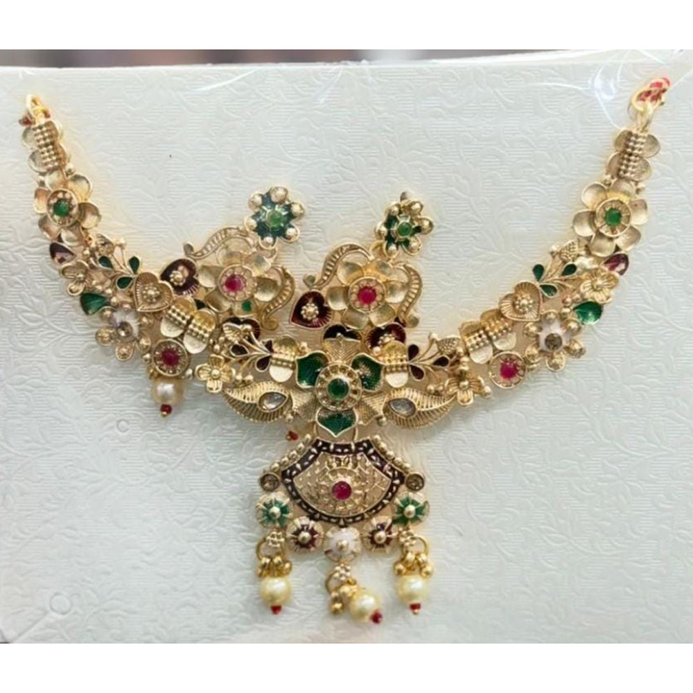 Kavita Art Premium Pota Stone And Meenakari And Beads Necklace Set