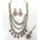 Kavita Art Classic Pota Stone Long Necklace Set 