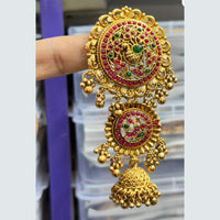 Kavita Art Designer Pota Stone And Pearl Jhumki Earrings