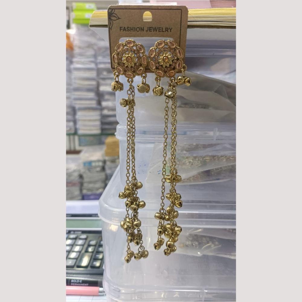 Kavita Arts Royal Pota Stone Kashmiri Ghungroo Dangler Earrings