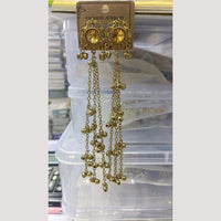 Kavita Arts Royal Pota Stone Kashmiri Ghungroo Dangler Earrings