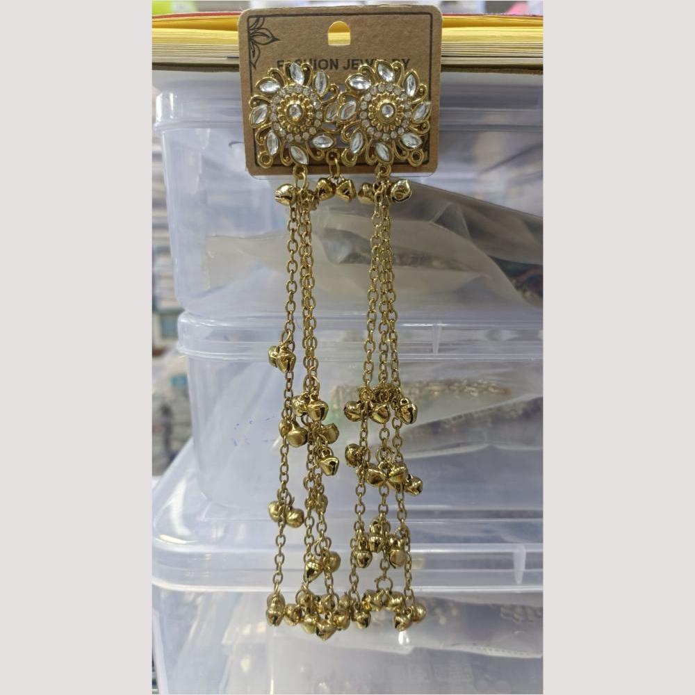 Kavita Arts Royal Pota Stone Kashmiri Ghungroo Dangler Earrings