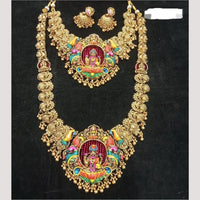 Kavita Art Heritage  Pota Stone And Pearl Temple Long Necklace Set
