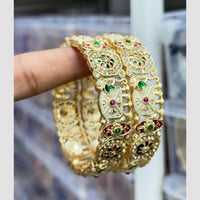 Kavita Art Sparkling Shine Pota Stone And Meenakari Bangles Set