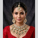 Kavita Art Traditional Kundan Stone And Beaded Choker Necklace Set