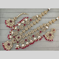 Kavita Art Classic Ethnic Pota Stone And Pearl Long Necklace Set