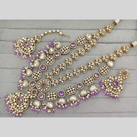 Kavita Art Classic Ethnic Pota Stone And Pearl Long Necklace Set