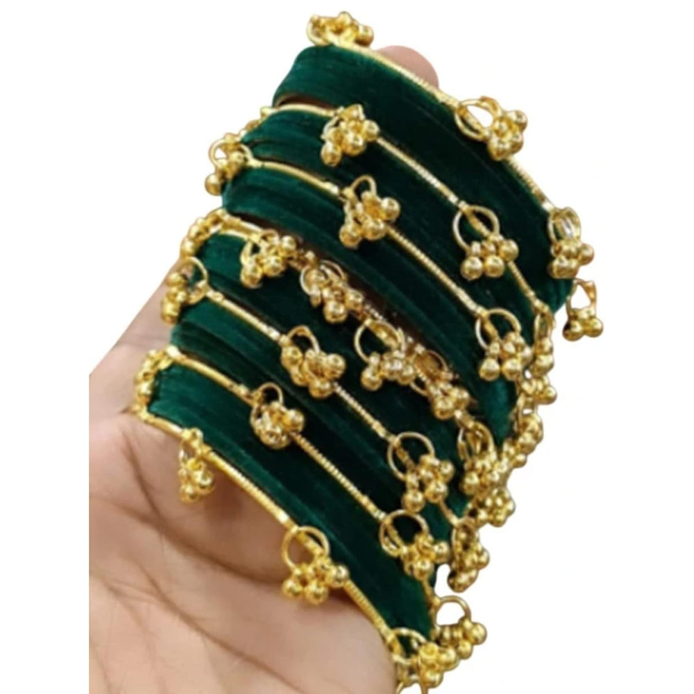 Kavita Art Royal Velvet Ghungroo Kashmiri Bangles Set