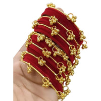 Kavita Art Royal Velvet Ghungroo Kashmiri Bangles Set
