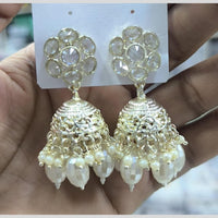 Kavita Art Designer Crystal Stone And Pearl Jhumki Earrings