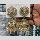 Kavita Art Designer Crystal Stone And Pearl Jhumki Earrings