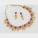 Kavita Art Elegant Crystal Stone Pearl Necklace Jewellery Set