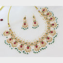 Kavita Art Elegant Crystal Stone Pearl Necklace Jewellery Set