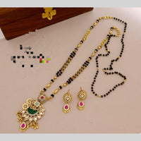 Kavita Art Traditional Pota Stone Black Beads Long Mangalsutra