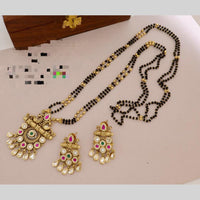 Kavita Art Traditional Pota Stone Black Beads Long Mangalsutra