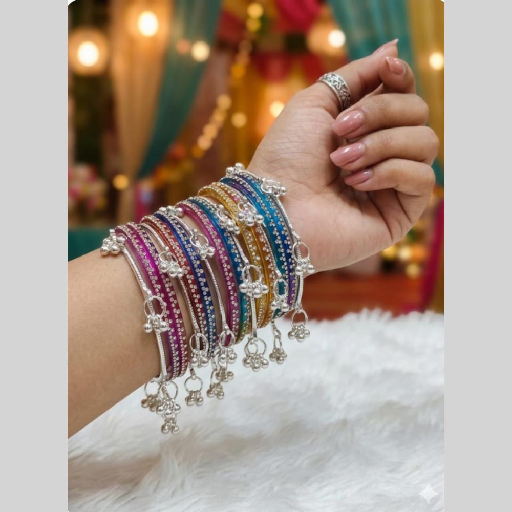 Kavita Art Classic Raindrop And Kashmiri Glass Bangles Set
