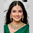 Kavita Art Elegant Pota Stone Pearl Choker Necklace Jewellery Set