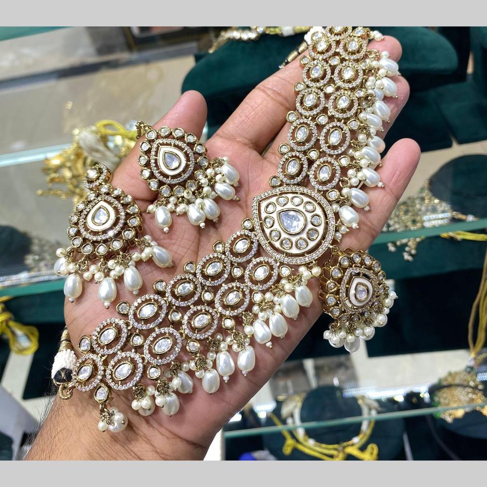 Kavita Art Grand Polki Kundan Pearl And Beads Necklace Set