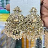 Kavita Art Sparkling Crystal And Beads Designer Dangler Earrings
