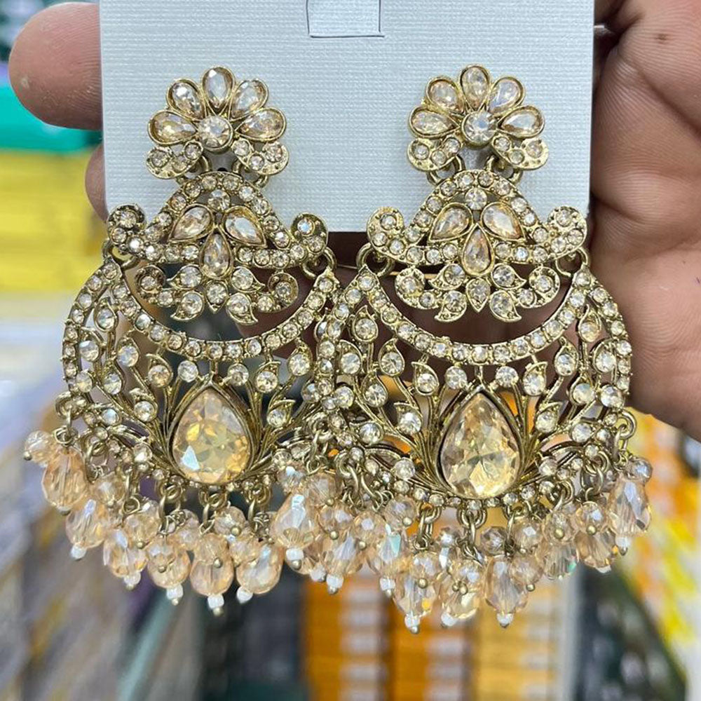 Kavita Art Sparkling Crystal And Beads Designer Dangler Earrings
