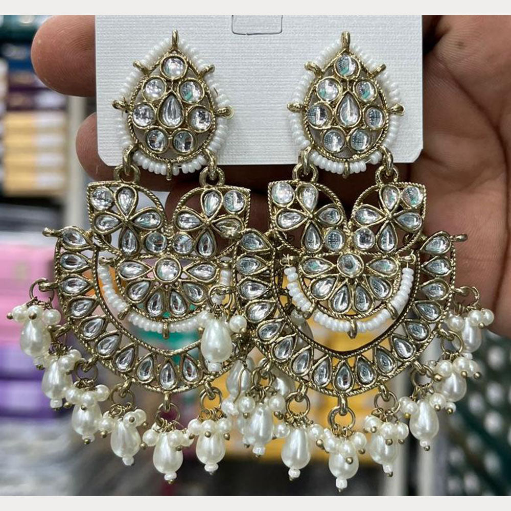 Kavita Art Designer Kundan Stone And Beads Dangler Earrings