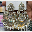 Kavita Art Designer Kundan Stone And Beads Dangler Earrings