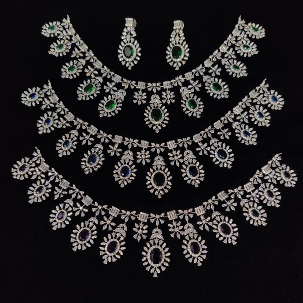 Kavita Art Graceful American Diamond Necklace Set for Women