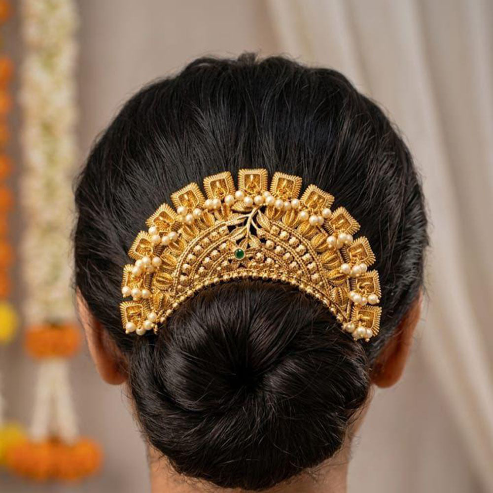 Kavita Art Ethnic Pota Stone And Pearl Hair Accessory