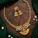 Kavita Art Premium Austrian & Pota Stone Temple Long Necklace Set