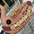 Kavita Art Royal Polki Kundan Stone And Pearl Choker Necklace Set