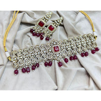 Kavita Art Royal Polki Kundan Stone Pearl And Beads Choker Necklace Set
