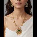 Kavita Art Elegant Pota Stone And Pearl Long Necklace Jewellery Set