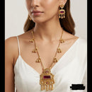 Kavita Art Elegant Pota Stone And Pearl Long Necklace Jewellery Set