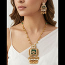 Kavita Art Elegant Pota Stone And Pearl Long Necklace Jewellery Set