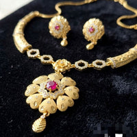 Kavita Art Gold Plated Royal Pota Stone & Austrian Stone Necklace Set