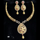 Kavita Art Gold Plated Royal Pota Stone & Austrian Stone Necklace Set