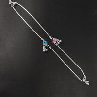 Kavita Art Silver Plated Meenakari Austrian Stone Traditional Ghungroo Payal / Anklet