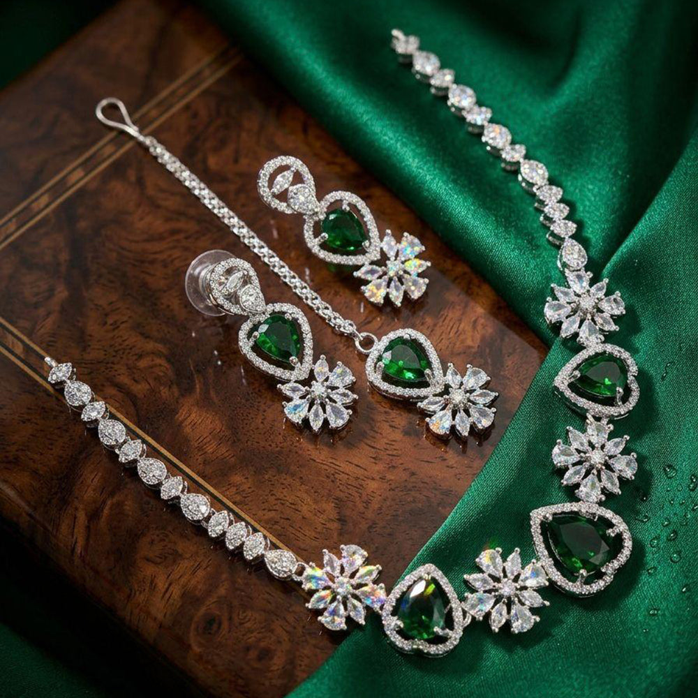 Kavita Art Graceful American Diamond Necklace Set for Women