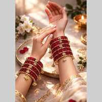 Kavita Art Classic Raindrop And Kashmiri Glass Bangles Set