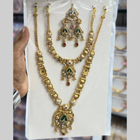 Kavita Art Pota Stone And Pearl Meenakari Double Necklace Set