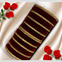Kavita Art Designer Austrian Stone And Velvet Bangles Set