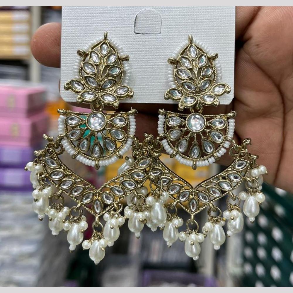Kavita Art Luxury Kundan Stone And Pearl Ethnic Dangler Earrings