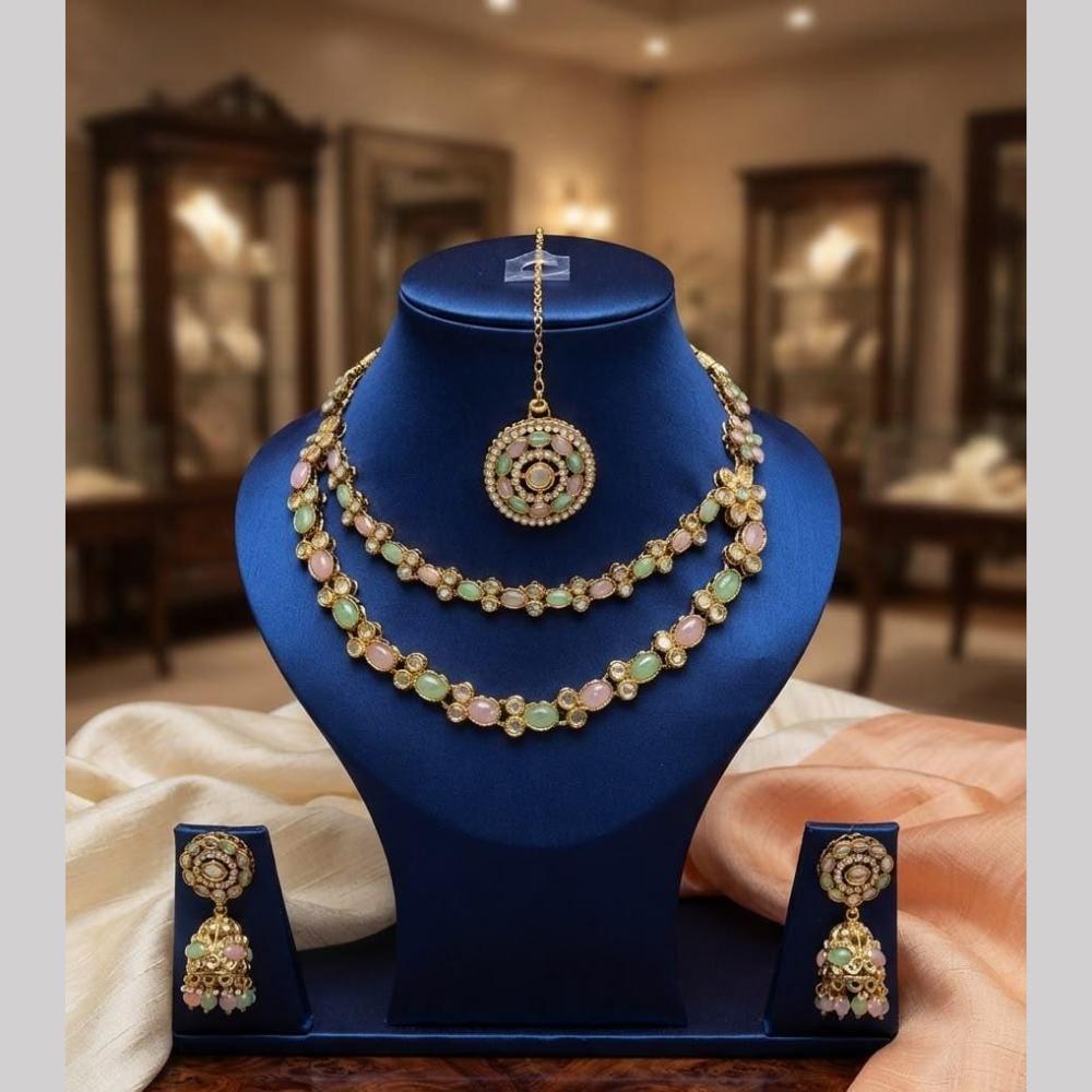 Kavita Art Premium Crystal Stone Choker Necklace Set for Women