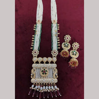 Kavita Art Traditional Kundan Stone And Beaded Meenakari Long Necklace Set