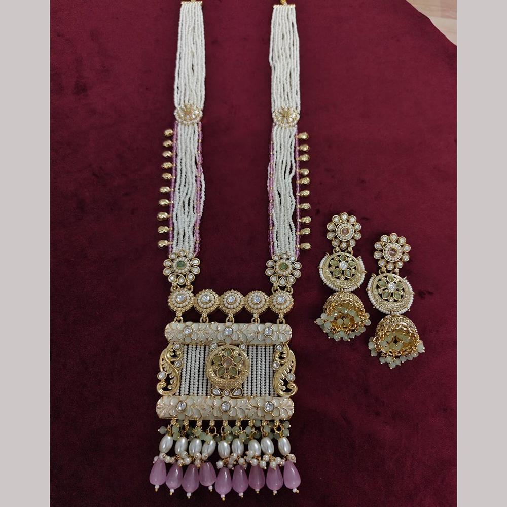 Kavita Art Traditional Kundan Stone And Beaded Meenakari Long Necklace Set