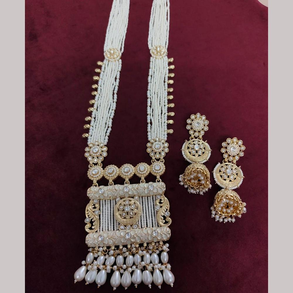 Kavita Art Traditional Kundan Stone And Beaded Meenakari Long Necklace Set
