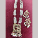 Kavita Art Traditional Crystal Stone And Beaded Long Necklace Set