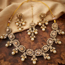Kavita Art Premium Crystal Stone And Pearl Necklace Set